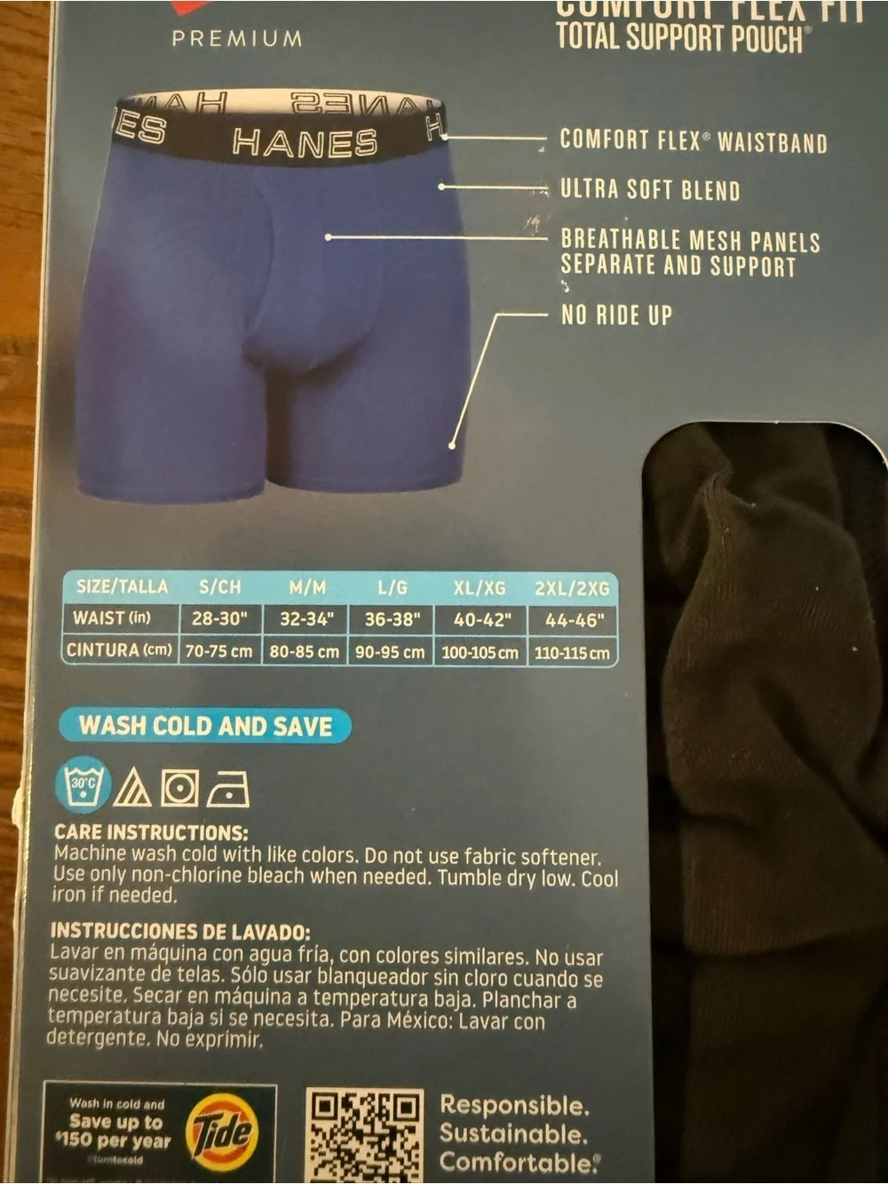 Hanes Premium Comfort Flex Fit 6 Boxer Briefs Reg Length Small Tagless